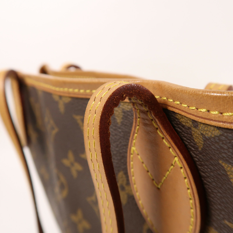 LOUIS VUITTON Monogram Neverfull MM金扣手挽袋-14