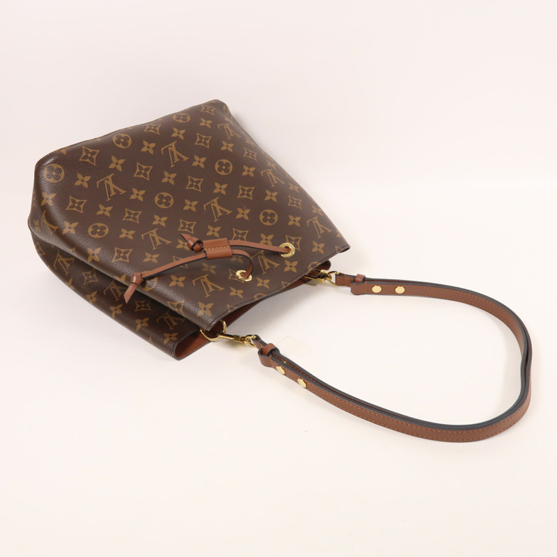LOUIS VUITTON Monogram NeoNoe MM金扣肩背袋棕色-6