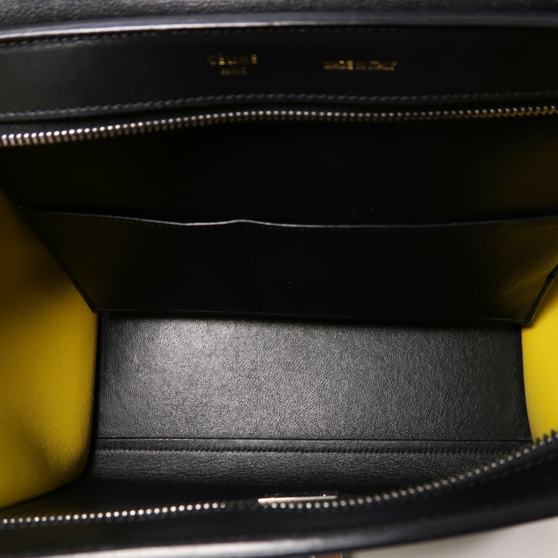 CELINE 牛皮皮革Trapeze銀扣手挽肩背兩用袋-4