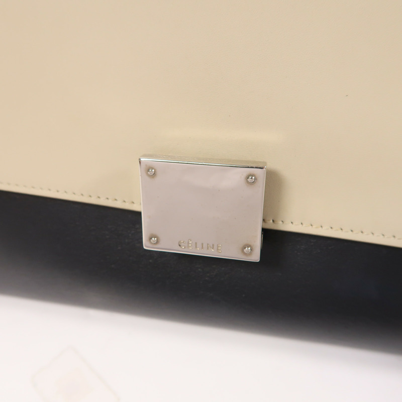 CELINE 牛皮皮革Trapeze銀扣手挽肩背兩用袋-9