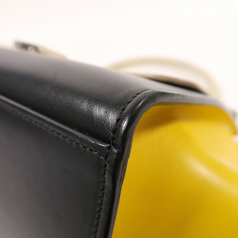 CELINE 牛皮皮革Trapeze銀扣手挽肩背兩用袋-10