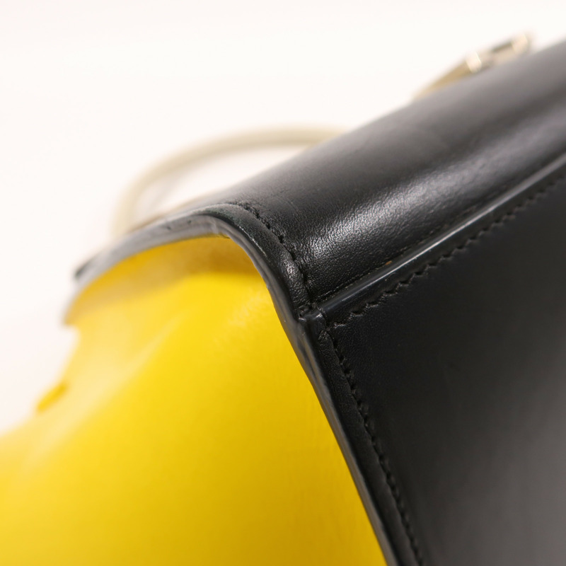 CELINE 牛皮皮革Trapeze銀扣手挽肩背兩用袋-11