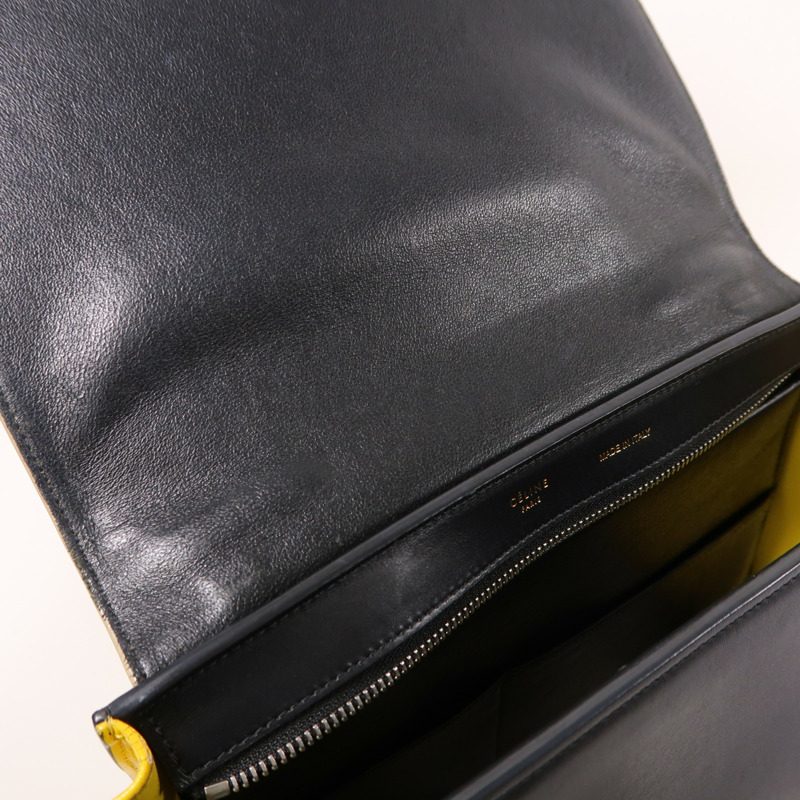 CELINE 牛皮皮革Trapeze銀扣手挽肩背兩用袋-16