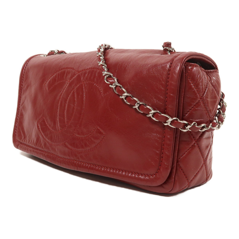 CHANEL 牛皮皮革Chain Shoulder銀扣鏈帶肩背袋-2