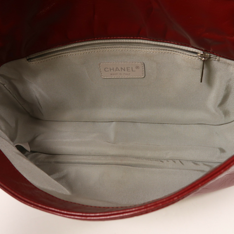 CHANEL 牛皮皮革Chain Shoulder銀扣鏈帶肩背袋-4