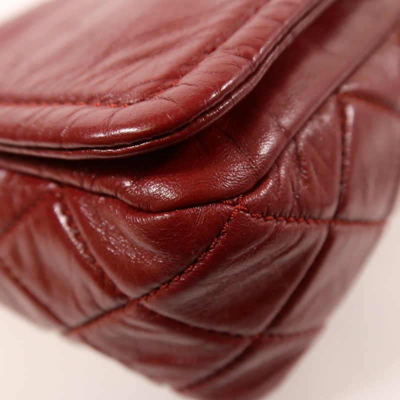 CHANEL 牛皮皮革Chain Shoulder銀扣鏈帶肩背袋-11