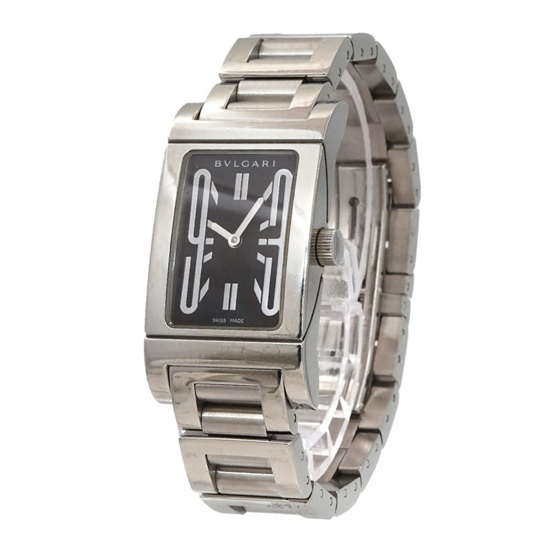 寶格麗 Rettangolo RT39S 女士黑色石英腕錶-1