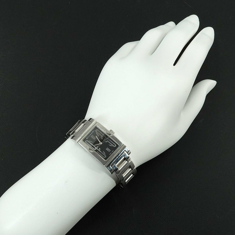 寶格麗 Rettangolo RT39S 女士黑色石英腕錶-2