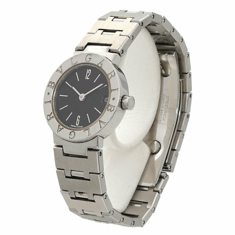 寶格麗 (BVLGARI) Date BB23SSD 女士腕錶 黑色石英錶-2