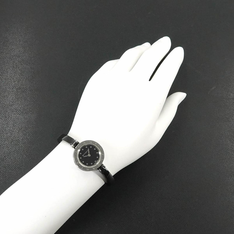 寶格麗 B-Zero1 手鐲腕錶 BZ23SC 女士黑色陶瓷石英錶-3