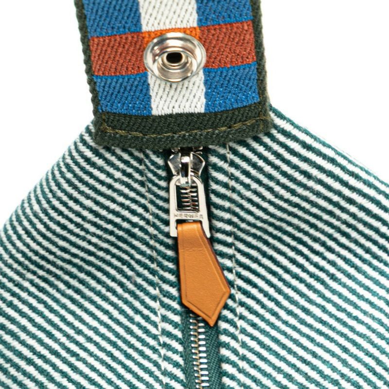 愛馬仕 Hermès Brid A 黑色 PM 手提包，綠色、藍色和橙色帆布材質，女士款-6