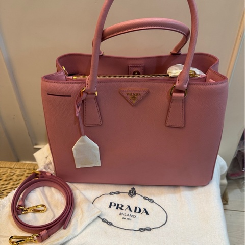 個人珍藏！全新未使用 PRADA 櫻花粉色手袋 1BA874 單肩包/側背包/手提包