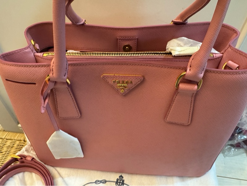個人珍藏！全新未使用 PRADA 櫻花粉色手袋 1BA874 單肩包/側背包/手提包-1