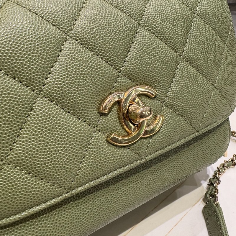 *SHIHNA名牌精品*Chanel business affinity bag郵差包 mini flap 荔枝牛皮 綠色金鍊(保卡)-2