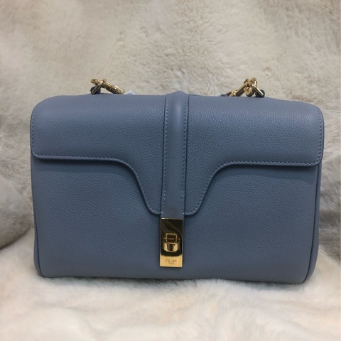 CELINE 灰藍色全皮斜孭袋 XB929