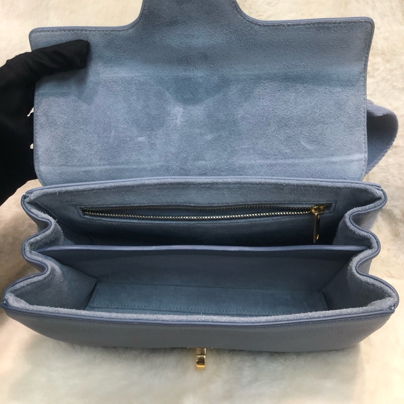 CELINE 灰藍色全皮斜孭袋 XB929-14