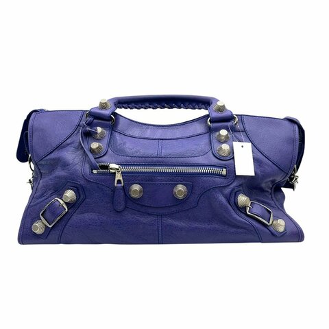 【美收精品】BALENCIAGA 深藍機車包 B-963【隔月月中將轉賣至日本 上架期限30天】