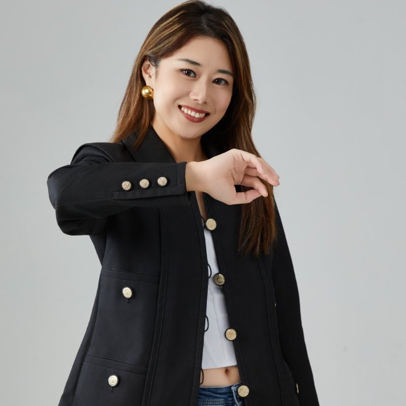 ❤️ CHANEL 黑色金扣經典外套-1