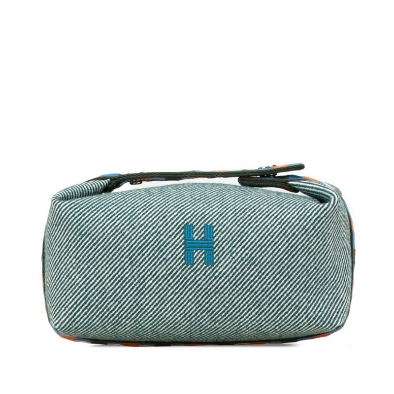 愛馬仕 Hermès Bride A 黑色 Au Carré PM 手提包/手拿包,森林綠印花 H 女士款-0