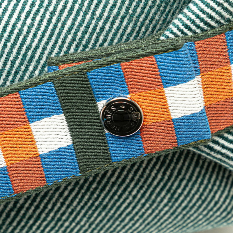 愛馬仕 Hermès Bride A 黑色 Au Carré PM 手提包/手拿包,森林綠印花 H 女士款-6