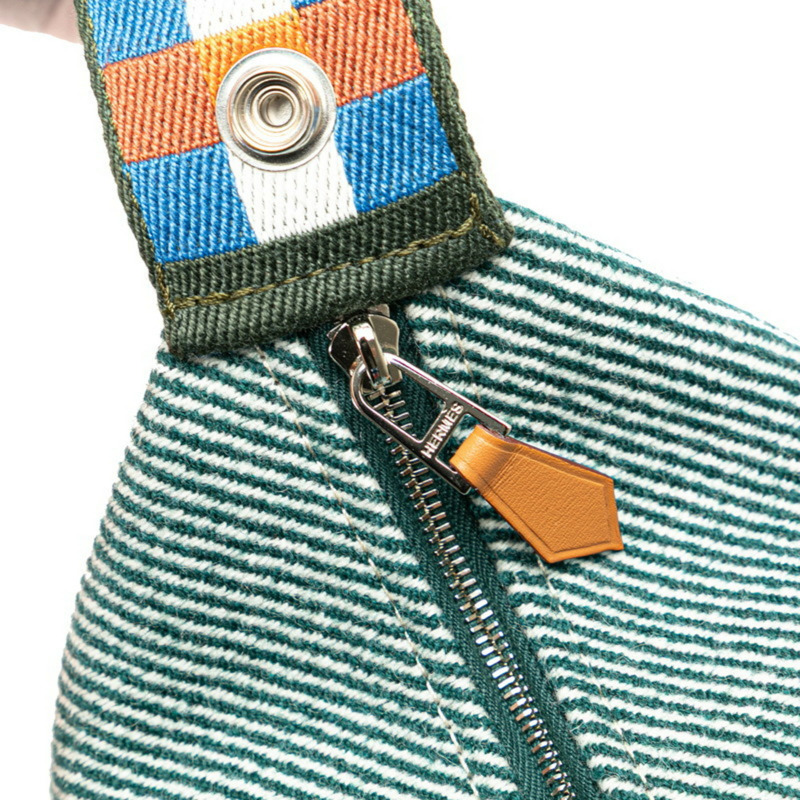 愛馬仕 Hermès Bride A 黑色 Au Carré PM 手提包/手拿包,森林綠印花 H 女士款-7