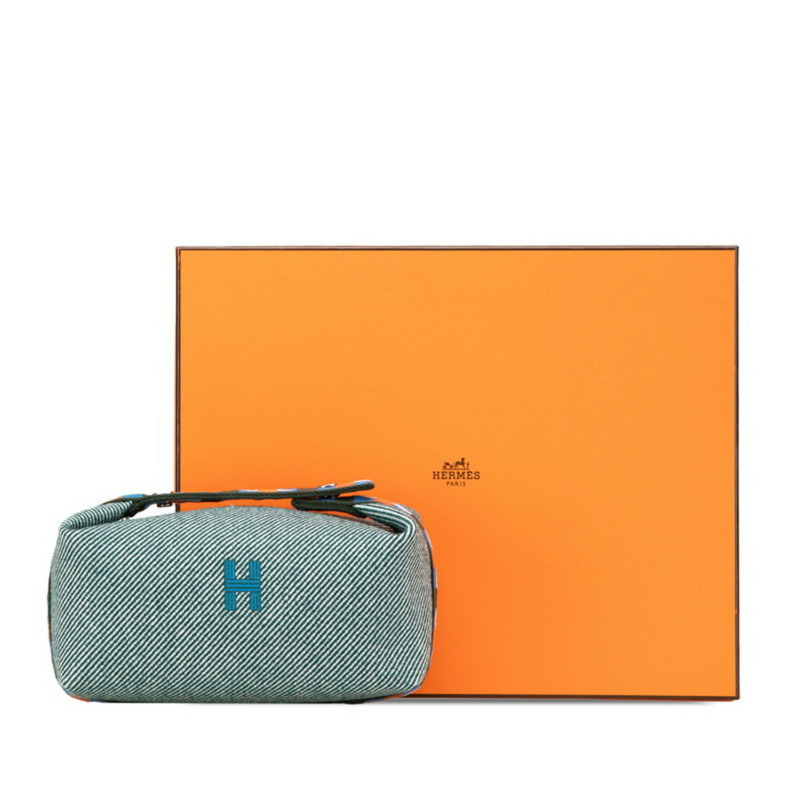 愛馬仕 Hermès Bride A 黑色 Au Carré PM 手提包/手拿包,森林綠印花 H 女士款-11