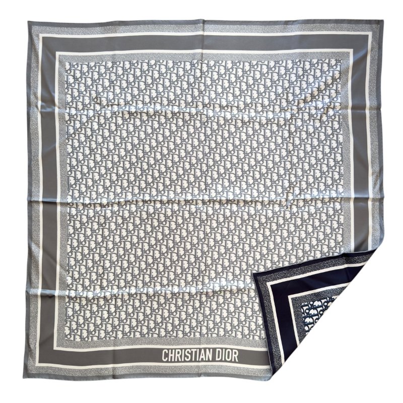 DIOR Oblique Diortwin 90 雙面 絲巾-1