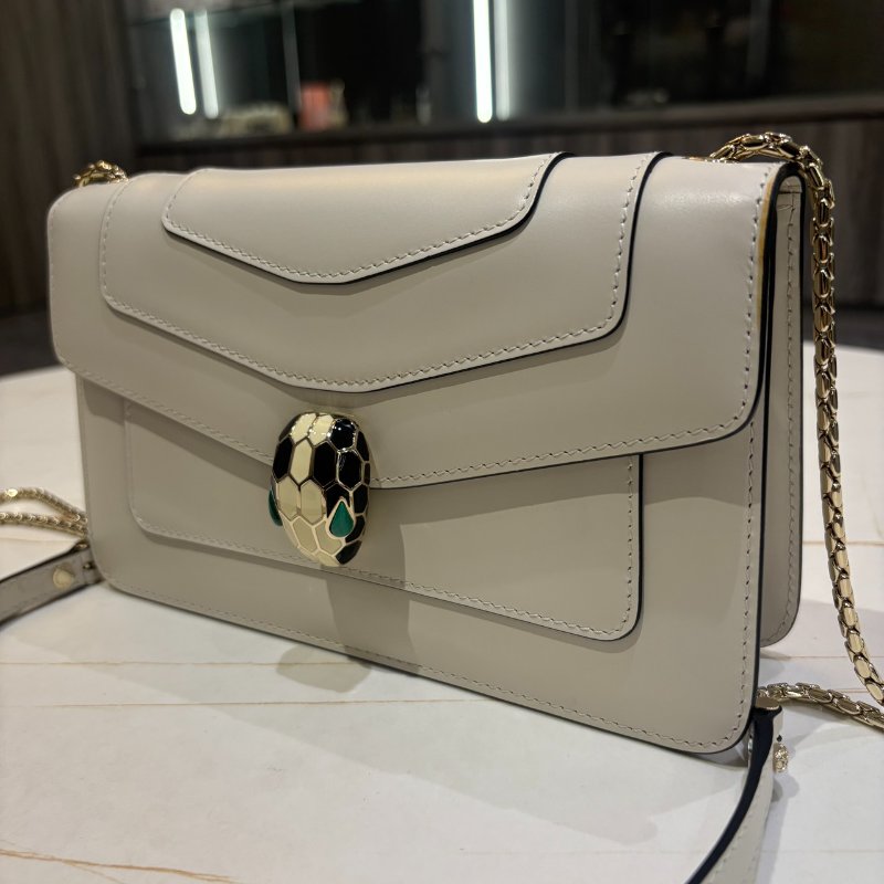 *SHIHNA名牌精品*BVLGARI Serpenti Forever 肩背包 淨白瑪瑙色-1