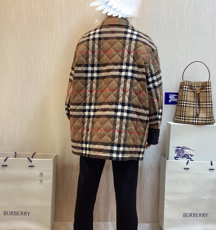 BURBERRY英國男款格紋絎縫外套X-LARGE-1