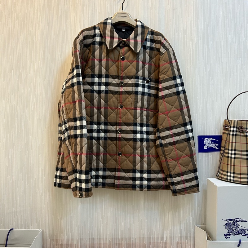 BURBERRY英國男款格紋絎縫外套X-LARGE-2