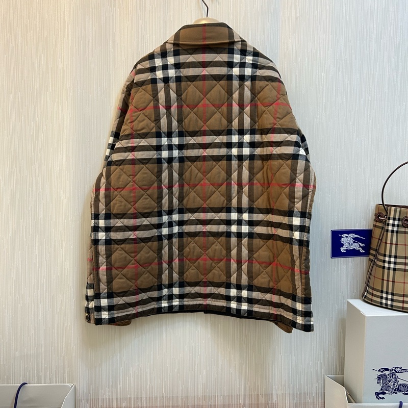 BURBERRY英國男款格紋絎縫外套X-LARGE-3