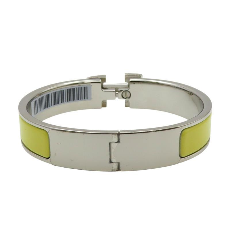 黃色琺瑯 銀色鍍金 Clic H 手環【HERMES 愛馬仕】-1