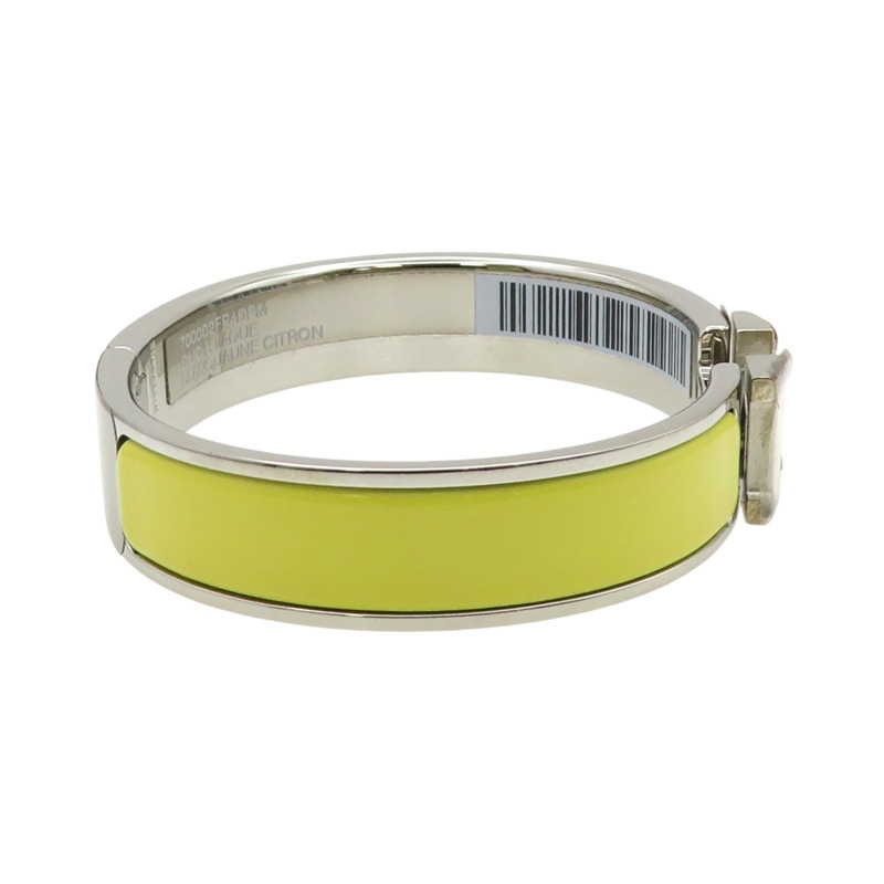 黃色琺瑯 銀色鍍金 Clic H 手環【HERMES 愛馬仕】-2