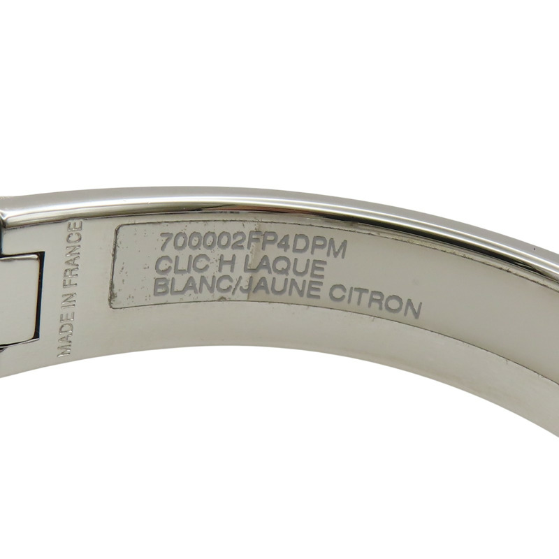黃色琺瑯 銀色鍍金 Clic H 手環【HERMES 愛馬仕】-6