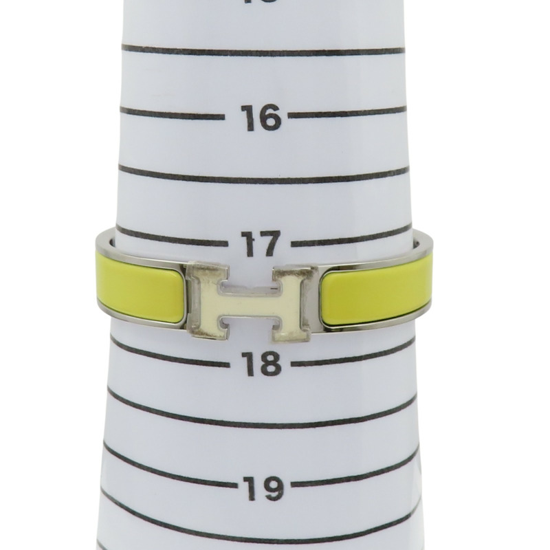 黃色琺瑯 銀色鍍金 Clic H 手環【HERMES 愛馬仕】-10