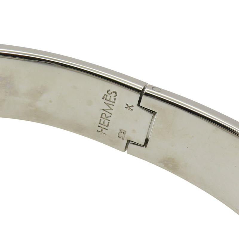 橘色琺瑯 銀色鍍金 Clic H 手環【HERMES 愛馬仕】-6