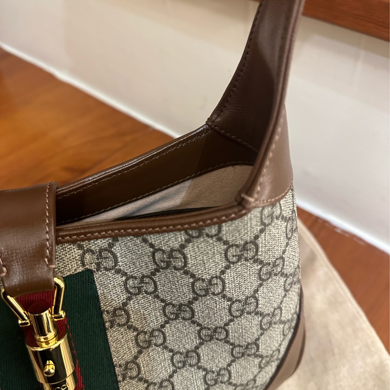 GUCCI 紅綠PVC咖邊賈姬包MM-2