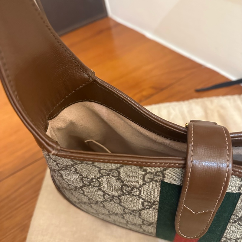 GUCCI 紅綠PVC咖邊賈姬包MM-8