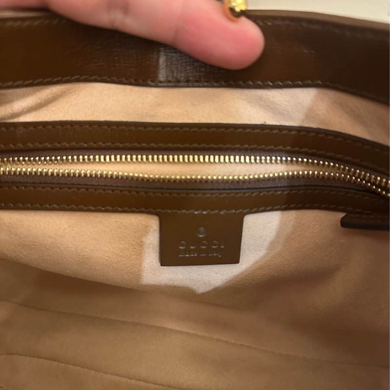 GUCCI 紅綠PVC咖邊賈姬包MM-12