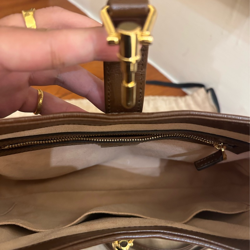 GUCCI 紅綠PVC咖邊賈姬包MM-14