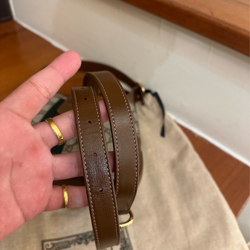 GUCCI 紅綠PVC咖邊賈姬包MM-17