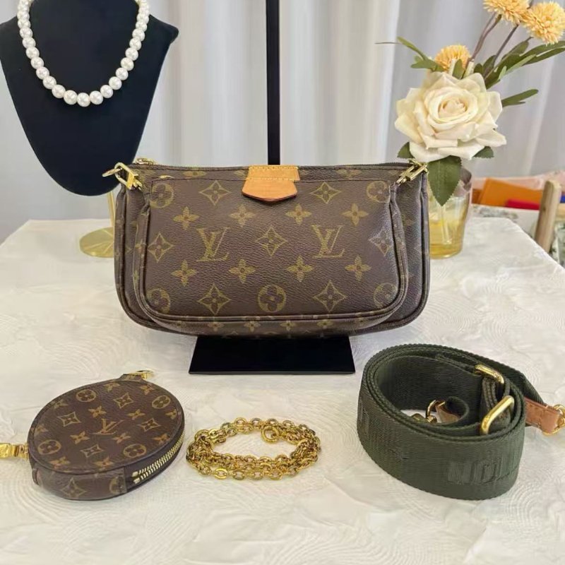 ✨Louis Vuitton 五合一 綠肩帶 24*13.5*4 99新 配件塵袋-0