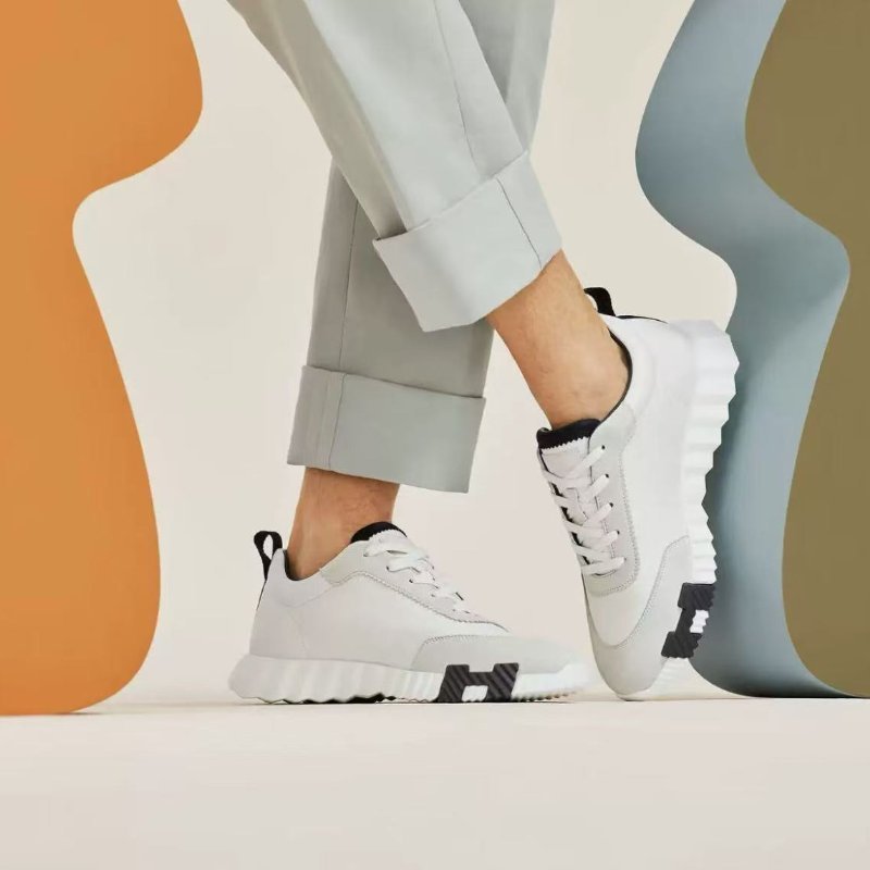 hermes bouncing黑白熊貓配色 全皮經典跑步鞋37號 全新 配件塵袋-0