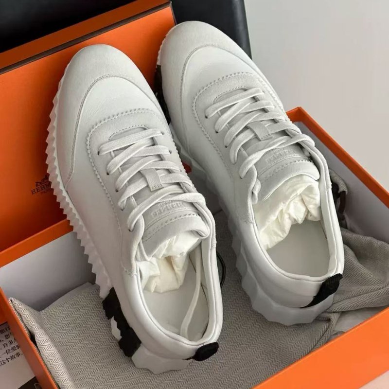 hermes bouncing黑白熊貓配色 全皮經典跑步鞋37號 全新 配件塵袋-1