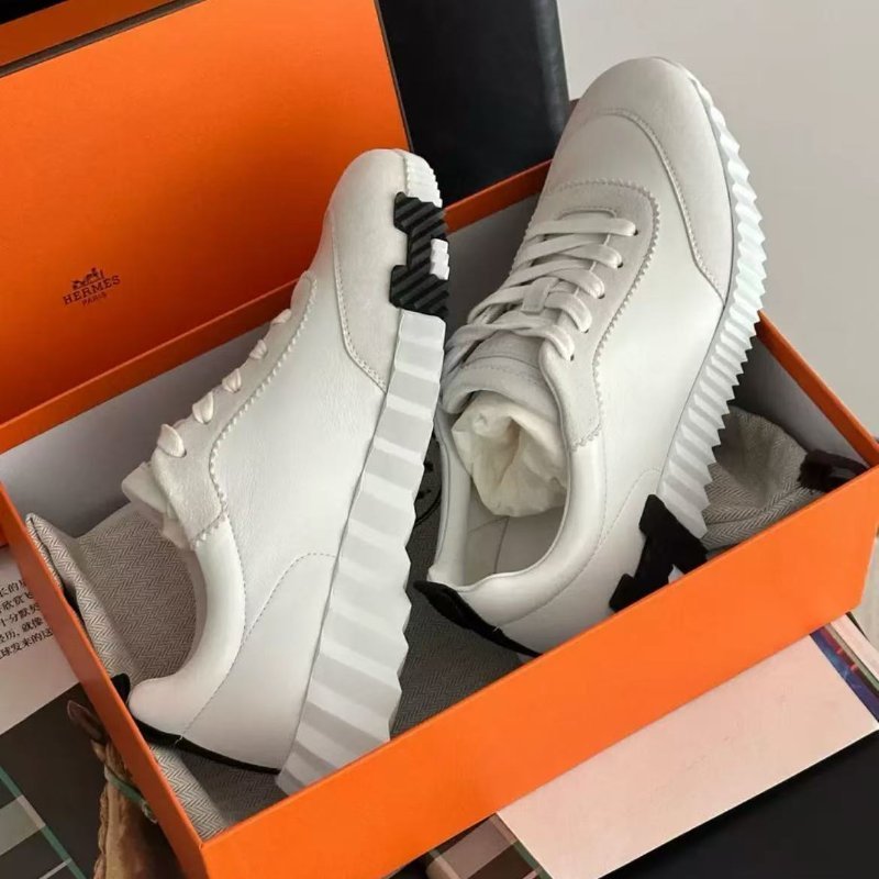 hermes bouncing黑白熊貓配色 全皮經典跑步鞋37號 全新 配件塵袋-3