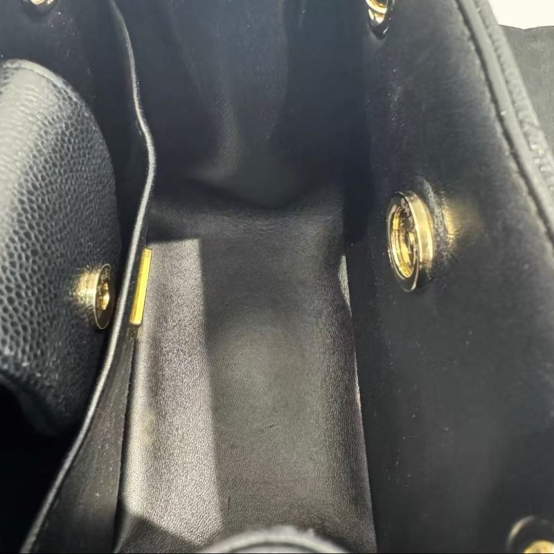 Chanel 23p黑金荔枝皮mini tote包 芯片款16*15 99新配件塵袋購證-3