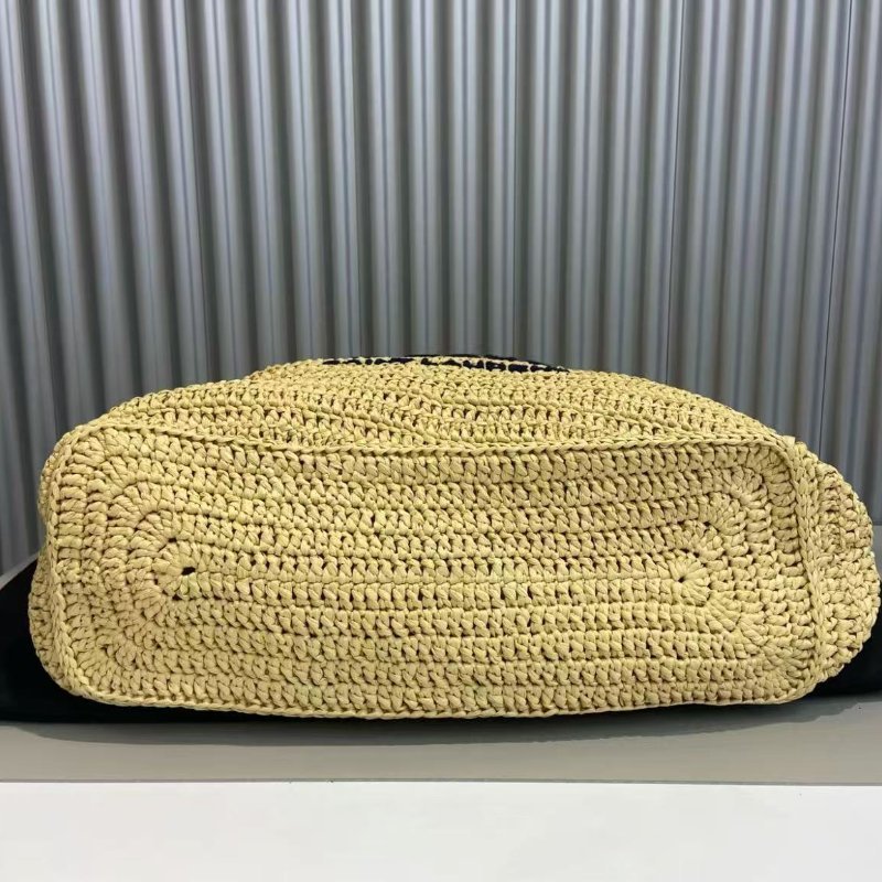 YSL 拉菲草編織RIVE GAUCHE托特包 48*36*14cm 99新 配件塵袋-5