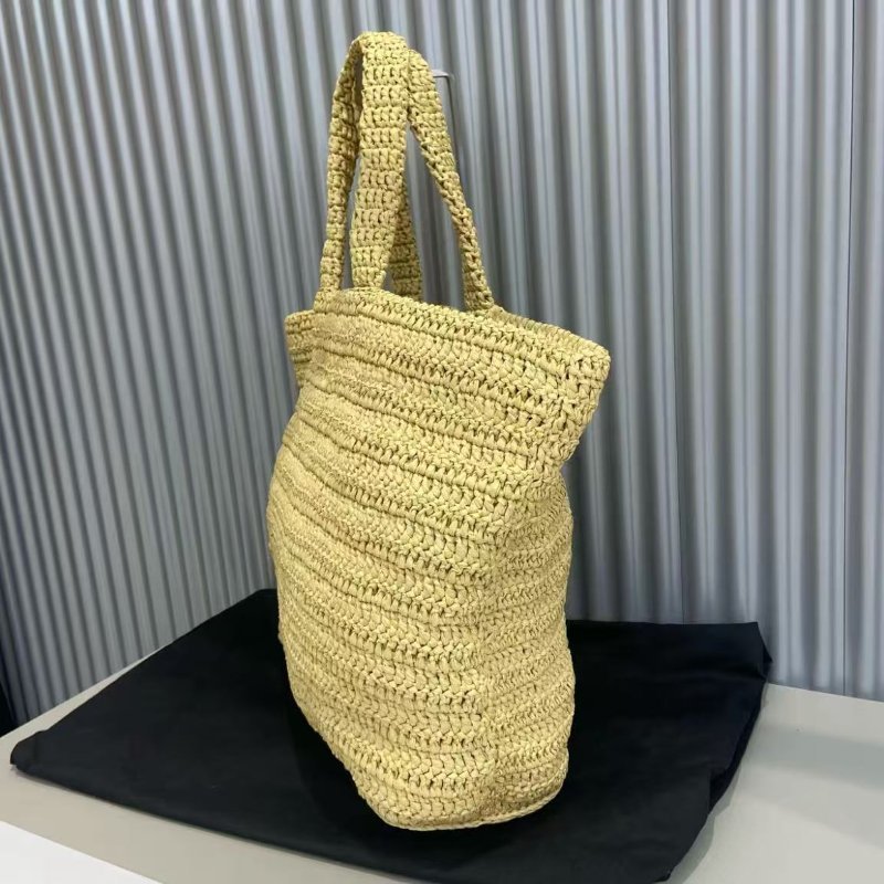 YSL 拉菲草編織RIVE GAUCHE托特包 48*36*14cm 99新 配件塵袋-6