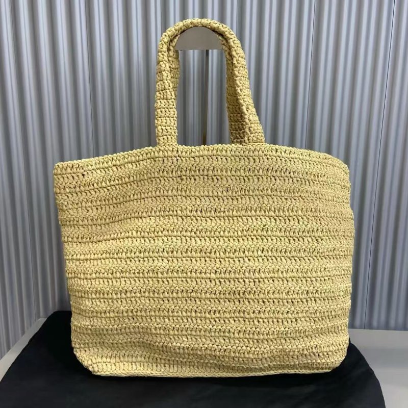 YSL 拉菲草編織RIVE GAUCHE托特包 48*36*14cm 99新 配件塵袋-7