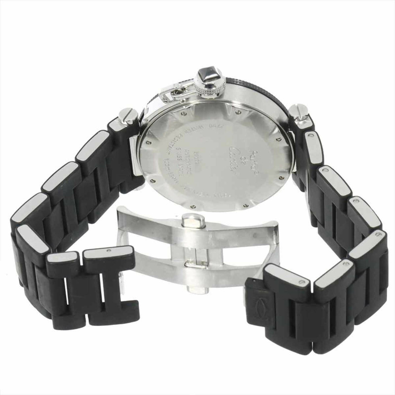 卡地亞 Pasha Seatimer W31077U2 男士腕錶,附日期顯示,黑色,自動上鍊機芯-3